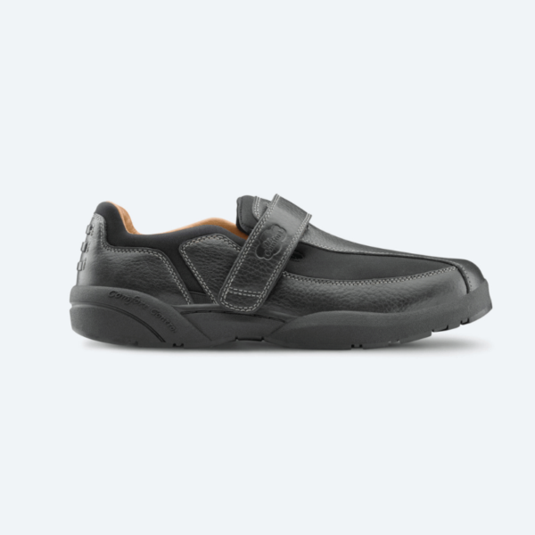 Dr Comfort Douglas Mens Slip On Casual Shoe - Black Colour - Side View