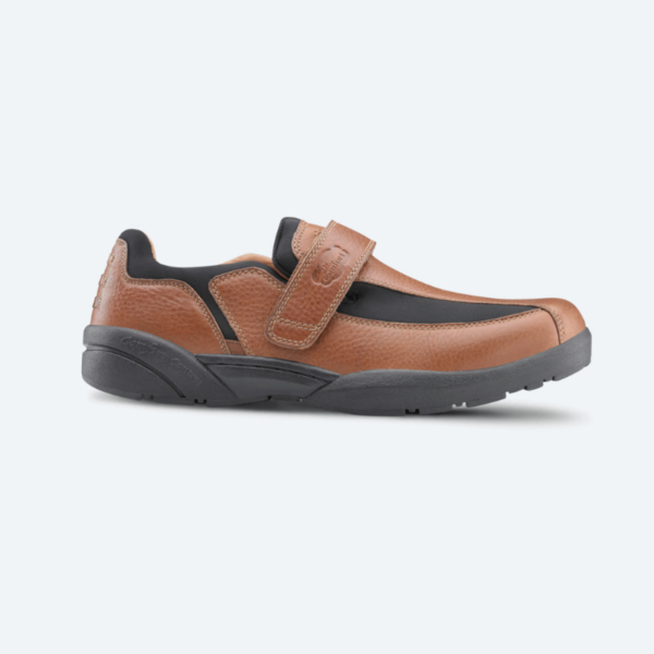 Dr Comfort Douglas Mens Slip On Casual Shoe - Chestnut Colour - Side View