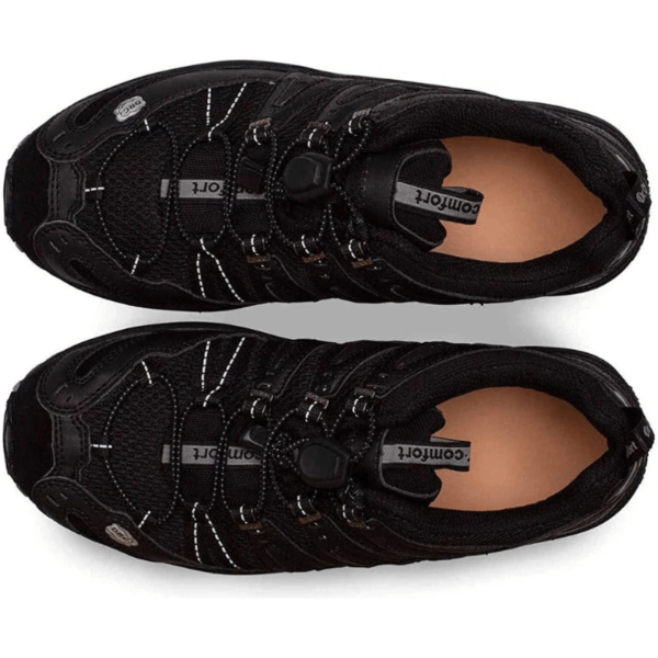 Dr Comfort Performance Sports Shoe in black - View of two shoes from above