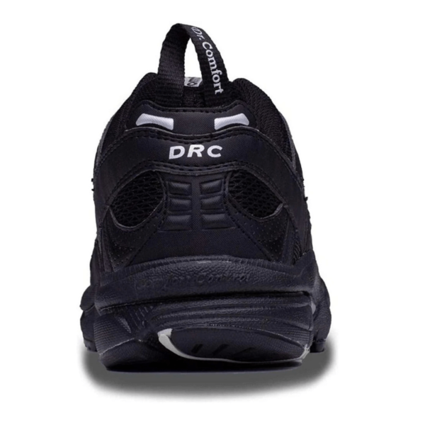 Dr Comfort Performance Sports Shoe in black- View of the back of the shoe