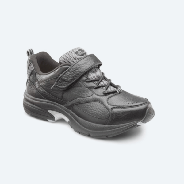 Dr Comfort Spirit Black Athletic Shoe - Angle View