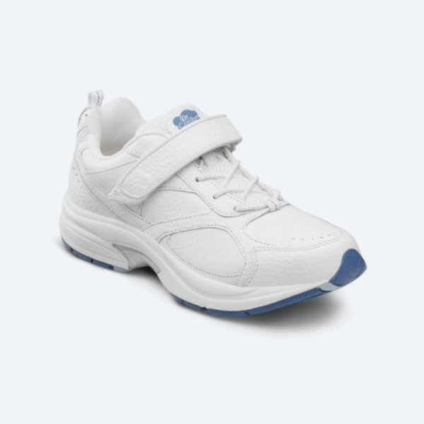 Dr Comfort Spirit White Athletic Shoe - Angle View