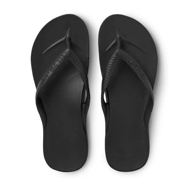 Archies thongs - black pair view from above