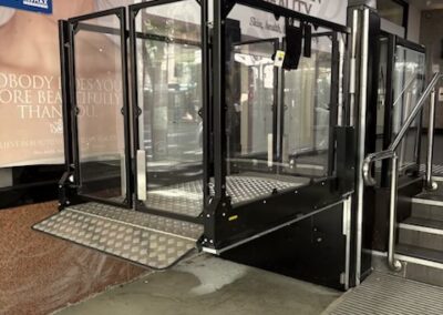 wheelchair lift improving accessibility at entire podiatry creek street brisbane