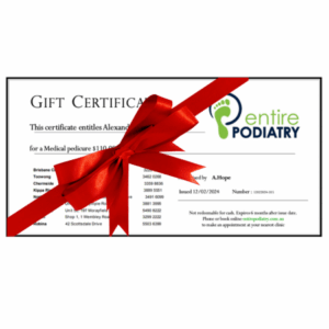 Medical Pedicure gift voucher or gift idea for an elderly person in Brisbane or Gold Coast