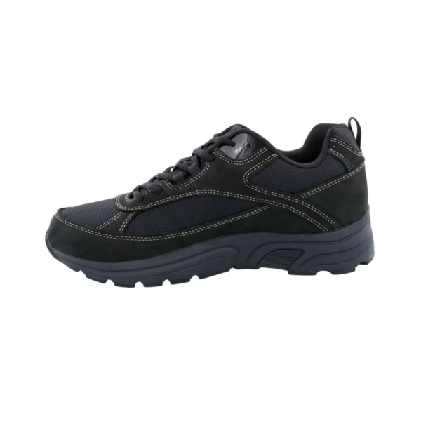 aaron drew shoe black mens walking shoe entire podiatry side view